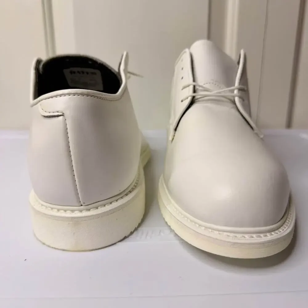 Bates White Leather Uniform Shoes Men's Size 10.5 3E Wide Like New w/ Box